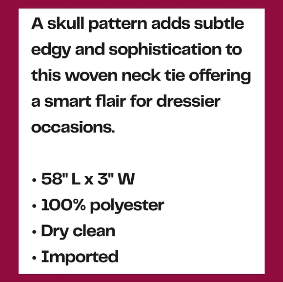 SKULL TIE. FINAL MARKDOWN! - Picture 2 of 2